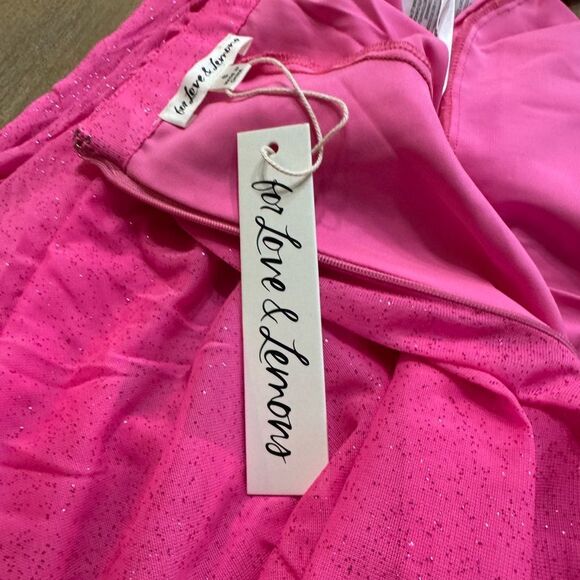 For Love and Lemons Pink Maxi Dress Small Tiered Skirt Semi Sheer - Picture 8 of 16